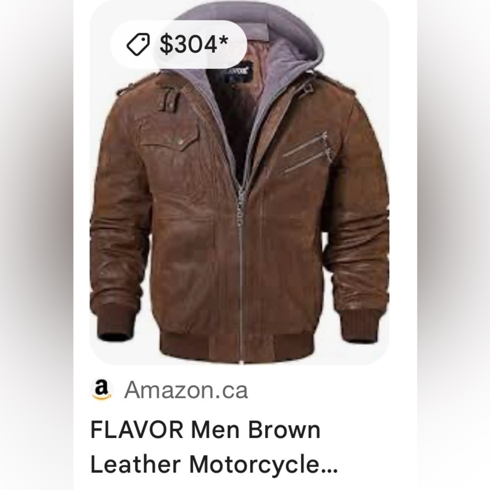 NWT genuine Leather jacket,pigskin,bike,moto,bomber,removable hood ,vtg tag EC
